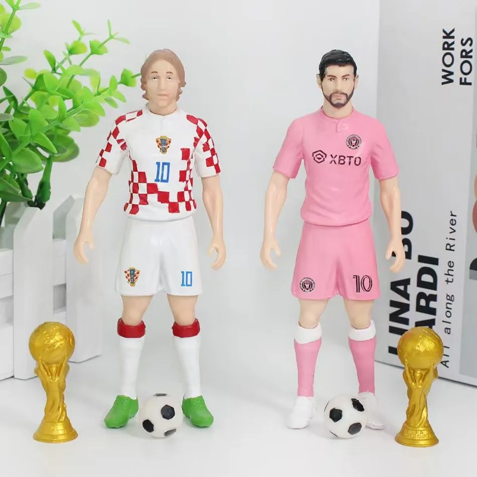 8 قطعة نجم كرة القدم الجديد فيفا C. رونالدو ميسي Mbappe نموذج الدمى الكرتون لطيف عمل الشكل اكسسوارات السيارات مشجعي كرة القدم الهدايا #5