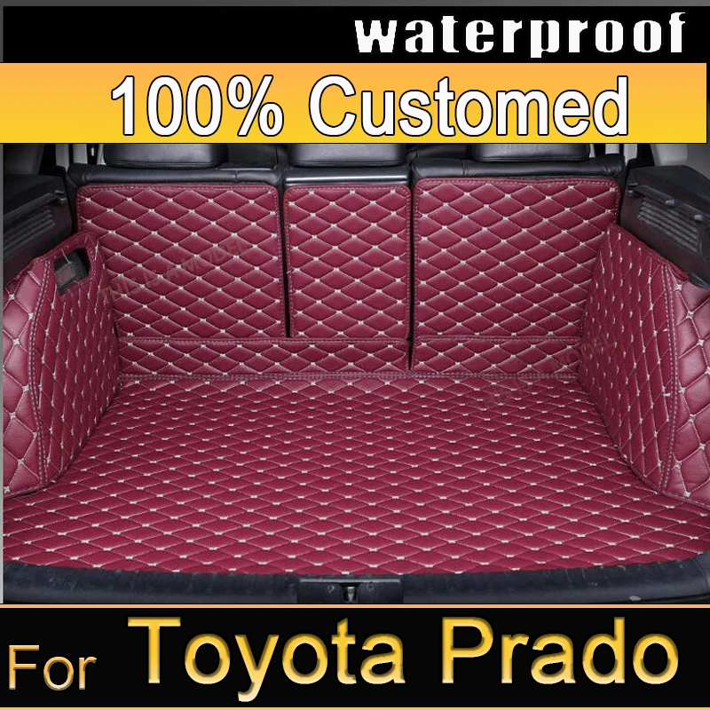 (Viaje en coche) ¡Bueno! Alfombrillas especiales para maletero, alfombras impermeables para Toyota Land Cruiser Prado 150, 5 asientos, 2016, 2015, 2010