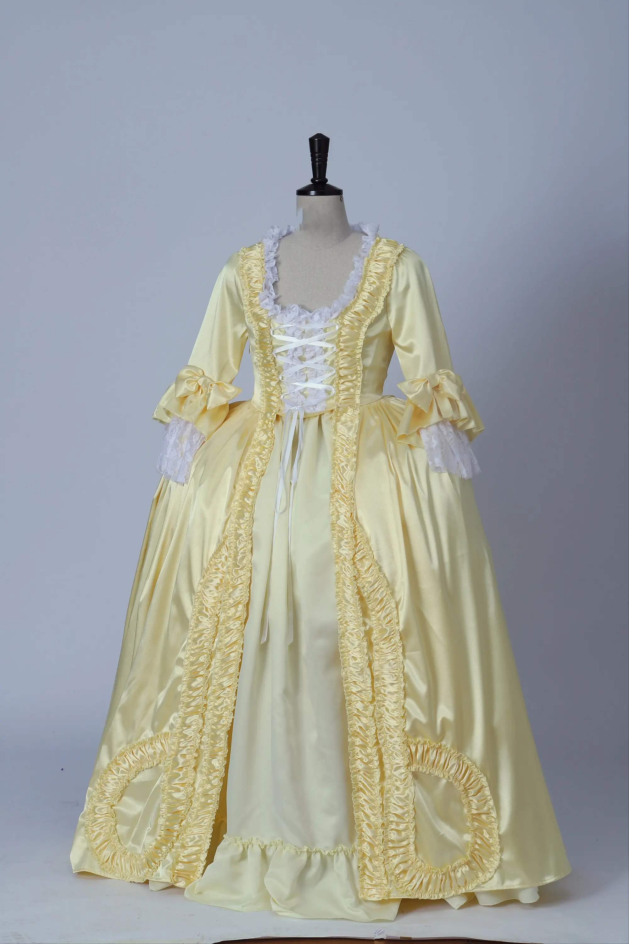 Colonial georgiano 18th século traje vestido amarelo rococó barroco marie antoinette vestido cosplay traje vestido de bola