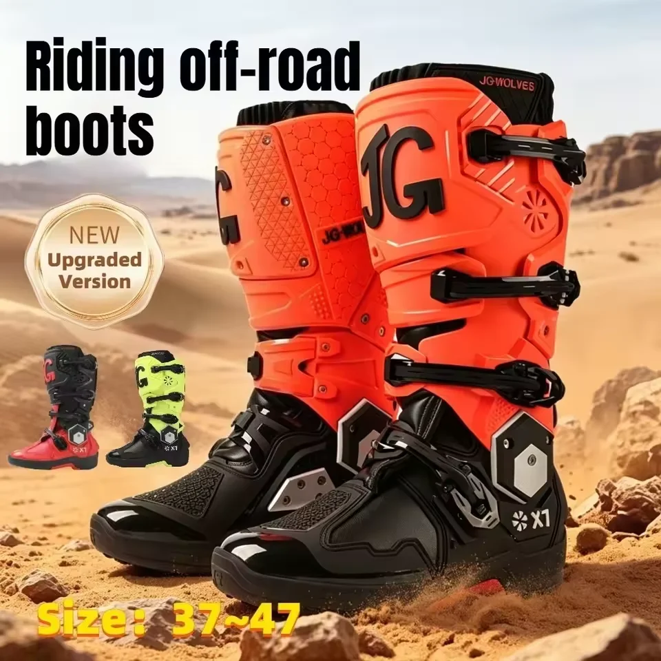 Mens Long Motocross Off Road Racing Boots Motorcycle Boots Men Professional Motorcycle Boots Wear Resistant Botas Para Moto