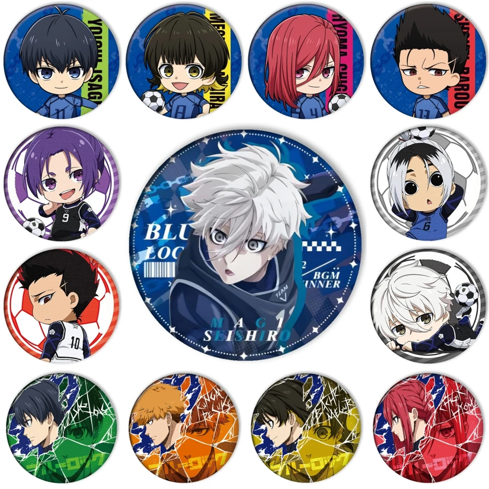 

58 мм Chibi аниме синий замок Bachira Meguru Jingo косплей костюм значок булавка SPTE жесть брошь SPTE жесть брошь SPTE ﻿ Опора