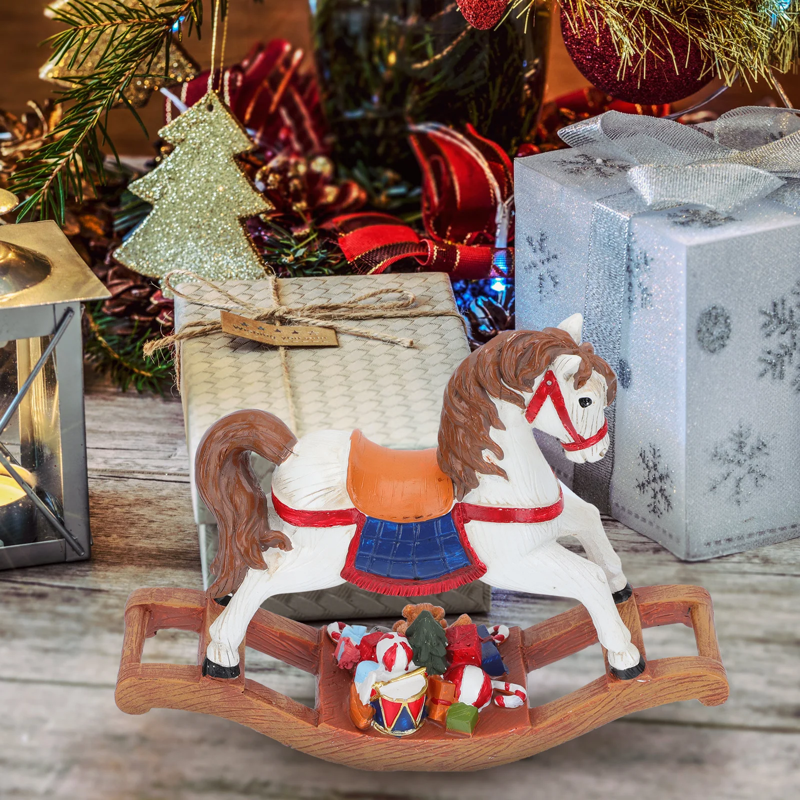 

1Pcs Resin Artware Hobbyhorse Shape Adornment Detailed Sculpture for Living Room Bedroom Tabletop Xmas Home Decor