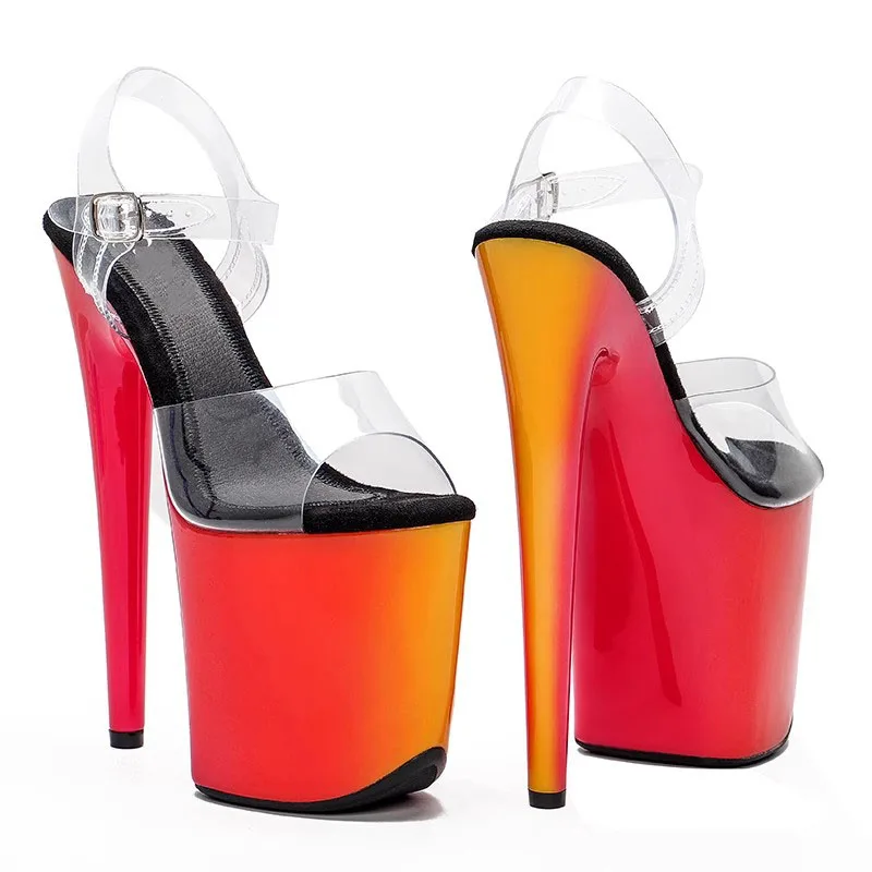 Women New 20CM/8inches PVC Upper Sexy Exotic High Heel Platform Party Sandals Pole Dance Shoes Model Shows Sandals 150