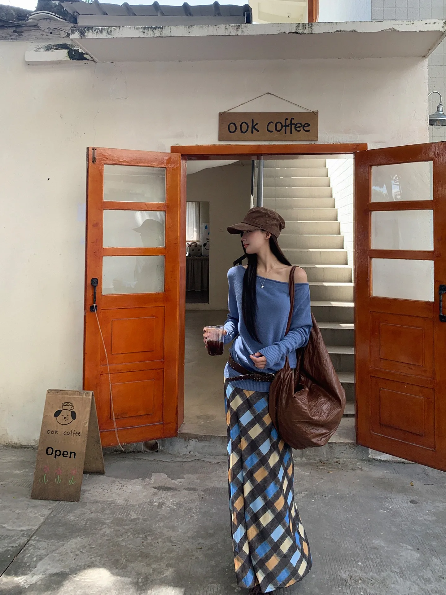 

Red ulari A-Line Skirt Women's Autumn 2025 New Long Plaid Skirt Hip Concealing Pear Body ape Beautiful Skirt