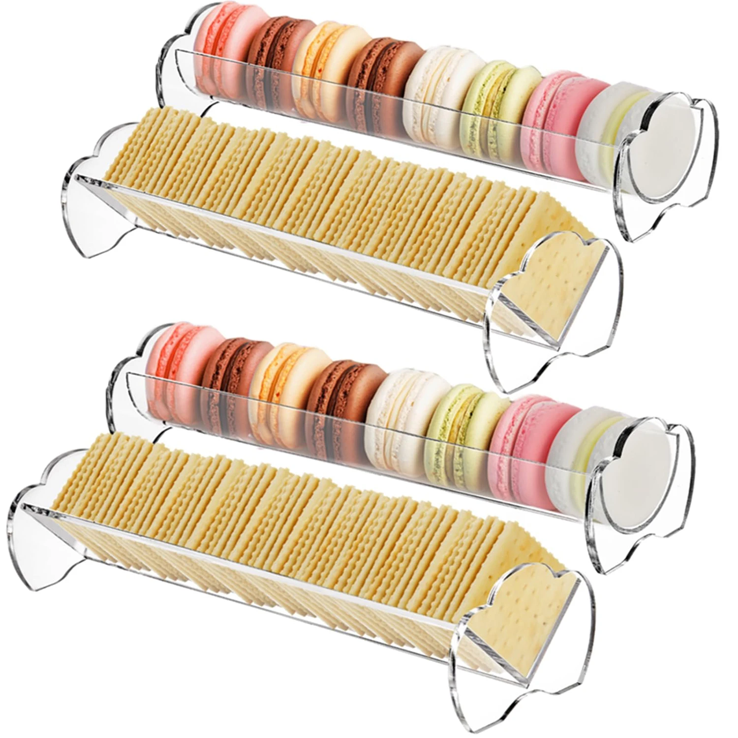 1 acrylic biscuit macaron display tray, transparent biscuit tray, suitable for weddings, family gatherings, rectangular shape