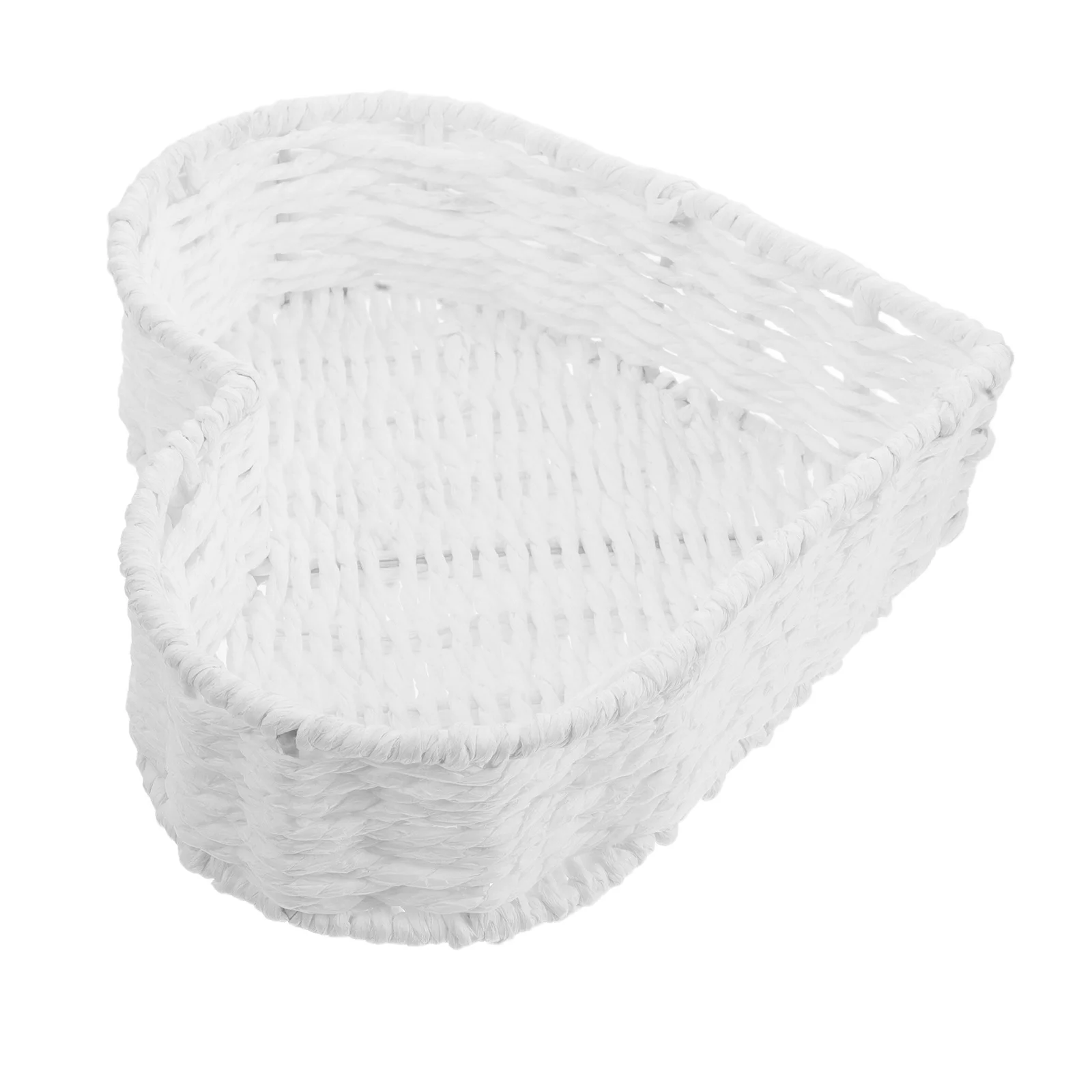 

Heart Woven Basket Paper Rope Small Bread Egg Fruit Tray Coffee Table Storage Candy Snack Holder Kitchen Living Room