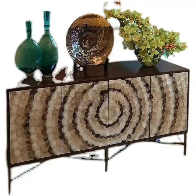 Modern home shoe cabinet metal shell high decorative cabinet French furniture