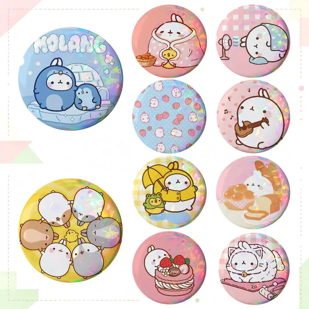 Cartoon Molang Round Badges Can Be Used To Decorate Clothes And Backpack Pins