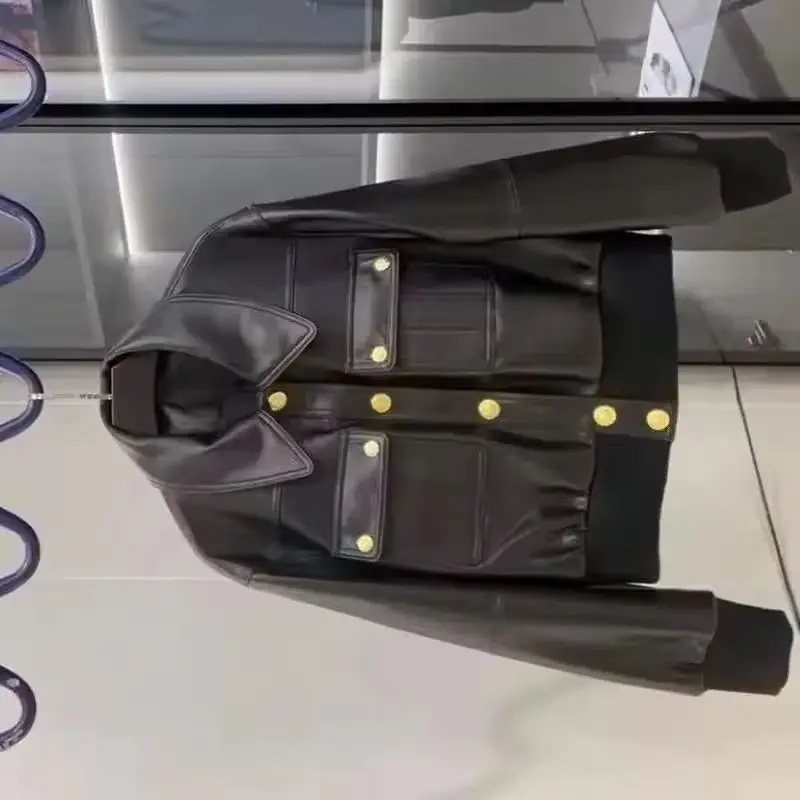 

2026 весенне-осенняя черная куртка из искусственной кожи, женское кожаное пальто нового дизайна, женская темпераментная верхняя одежда, короткая модная верхняя одежда