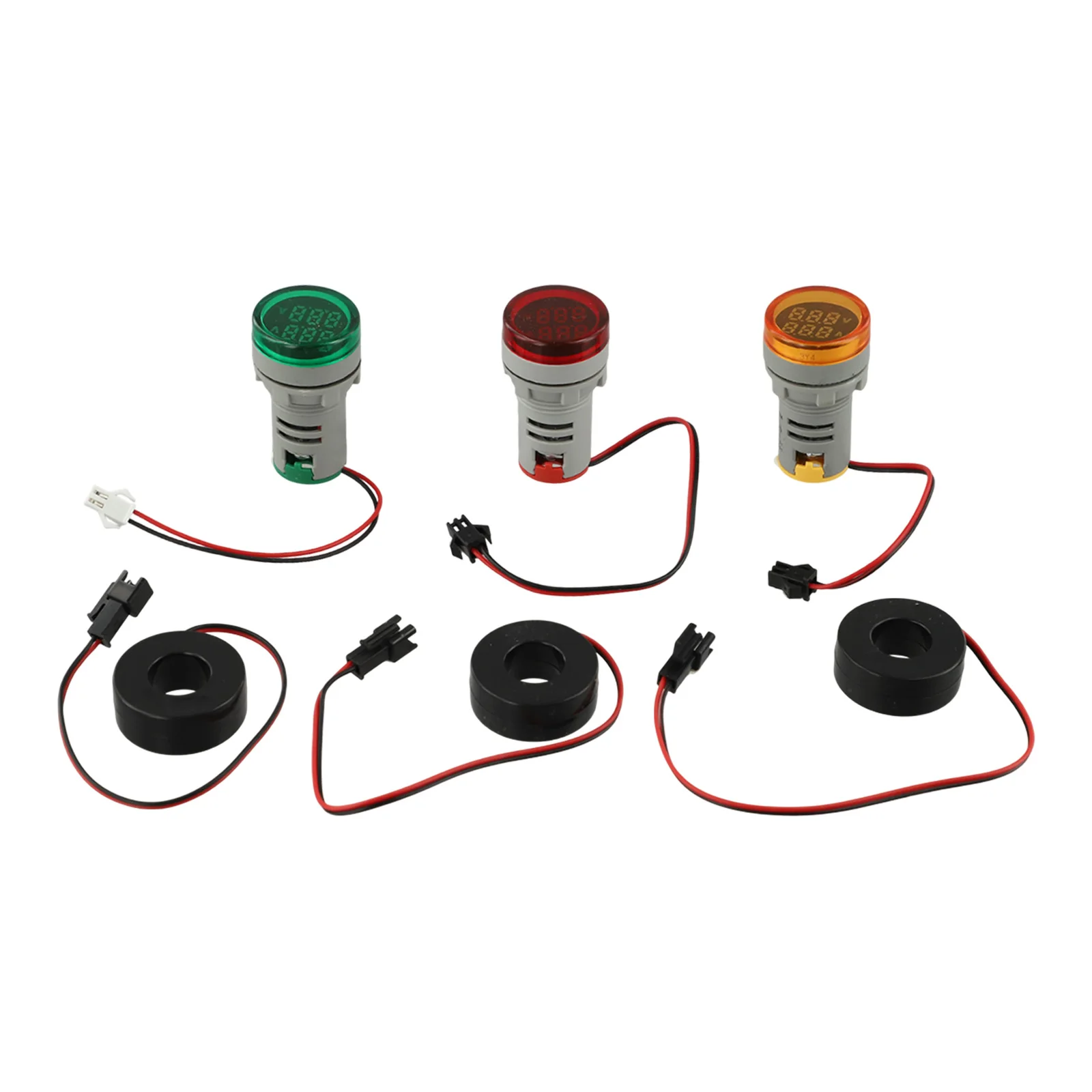 3 قطعة التيار المتناوب 60 500 فولت 100A فولت أمبير متر شاشة LED رقمية الجهد الحالي رصد مع عاكس الضوء البولي قوة عالية