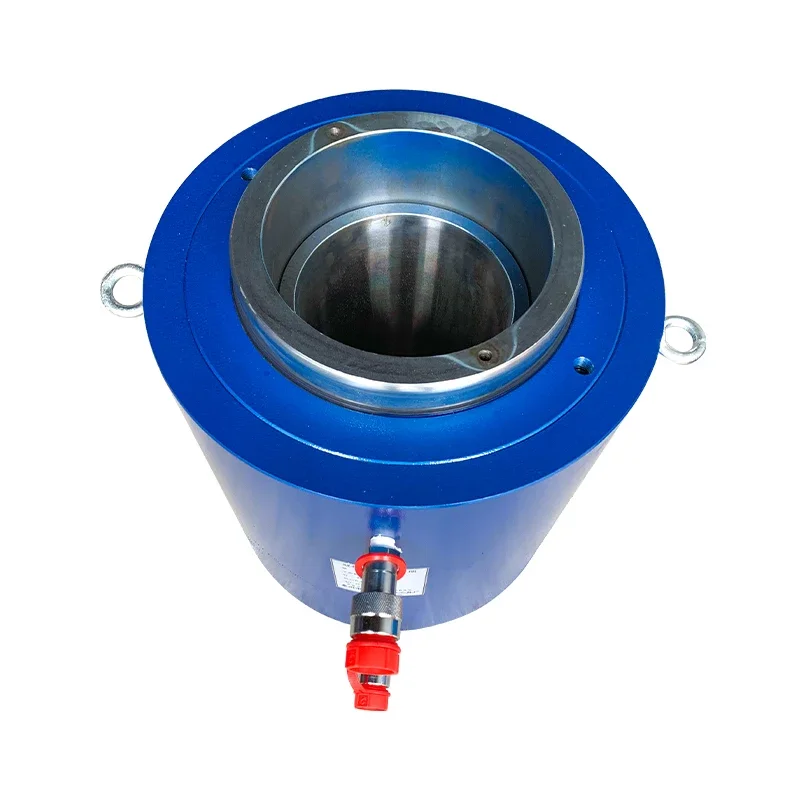 Double acting hollow piercing jack hanging basket walking separate hydraulic jack