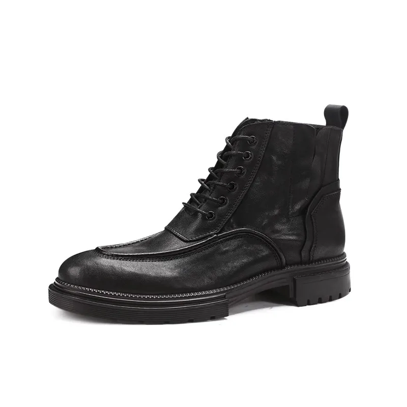 

Ankle Boots Snow Chelsea Boots Mens Luxury Cowboy Designer Shoes Autumn Winter Genuine Leather Combat Motorcycle Boots Outdoor