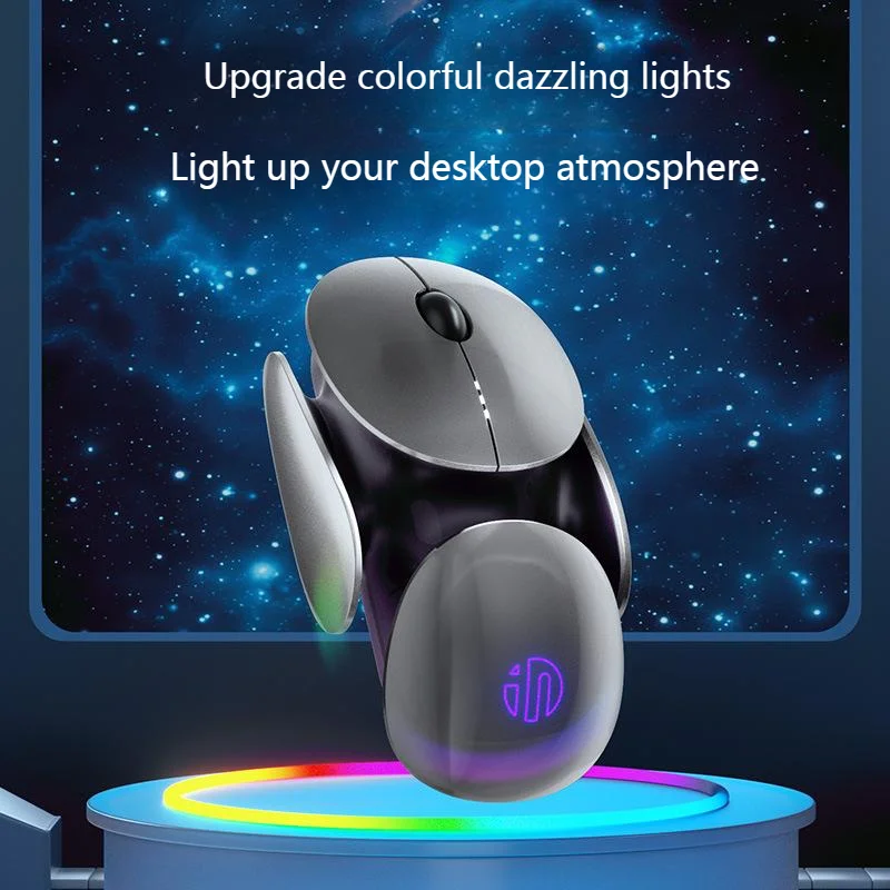 X2 Wireless Mouse 2.4G Bluetooth Dual-mode RGB Breathing Light 2400 DPI Battery Indicator Rechargeable Silent For Office Laptop