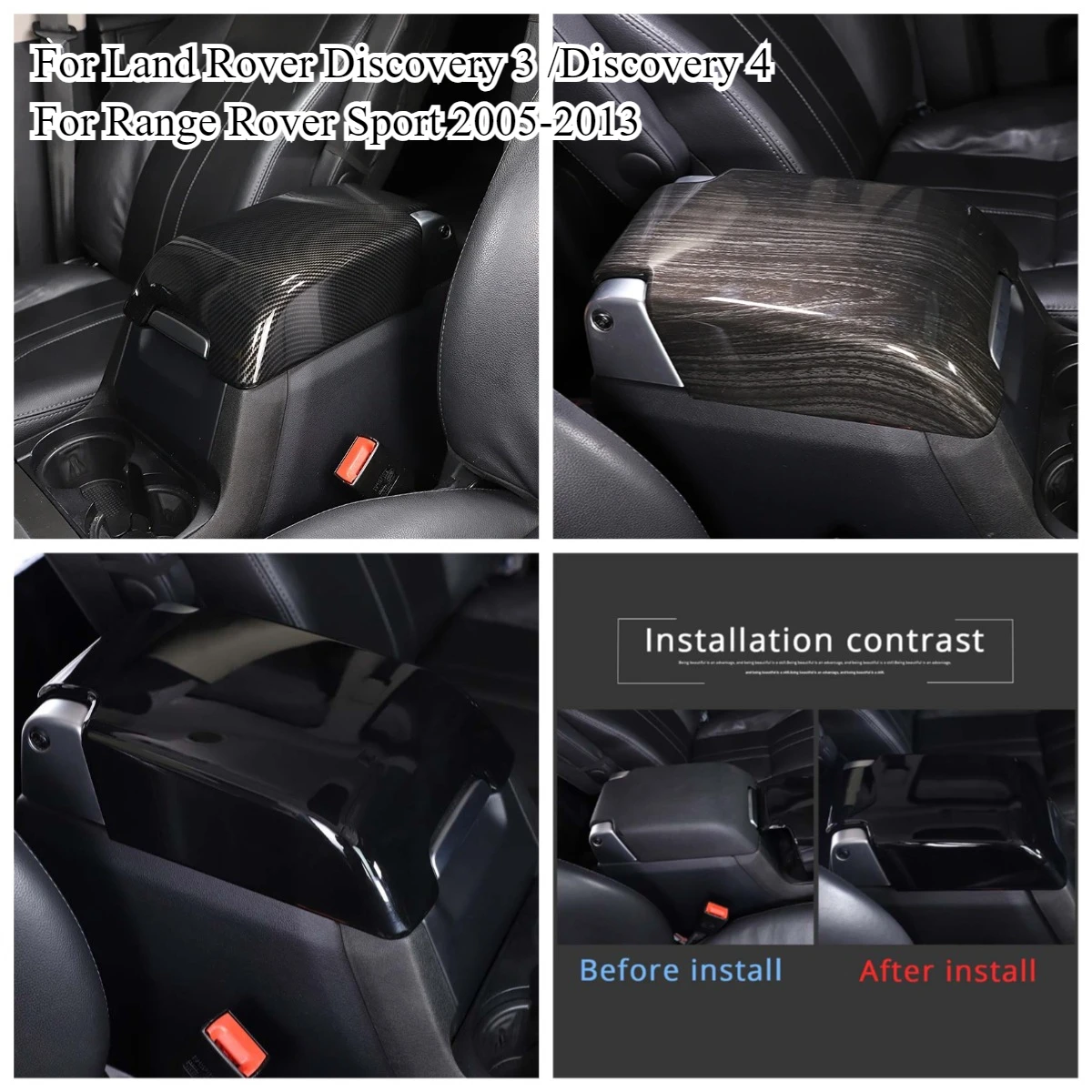 

ABS Accessories For Land Rover Discovery 3/4 For Range Rover Sport 04-16 Inner Armrest Box Storage Box Decorative Cover Trim