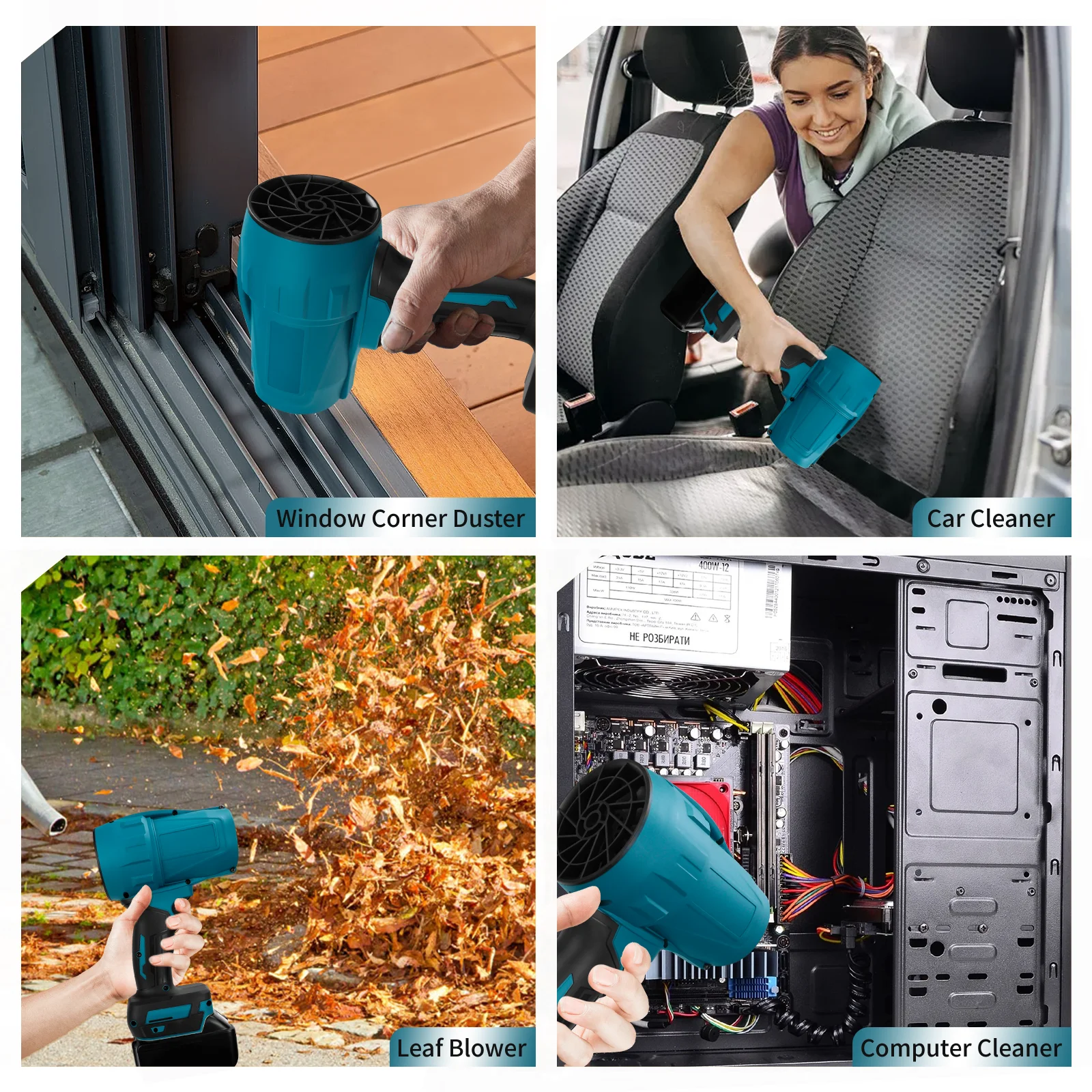 Ventilateur turbo sans balais pour Makita, batterie 18V, souffleur sec à jet 30000 tr/min, souffleur d'air sans fil, outil de soufflage de poussière violente (sans batterie)