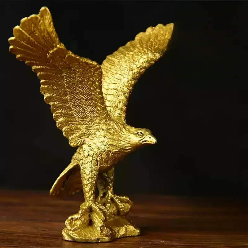 1pc GOOD -BEST Business Gift  Home Office Efficacious Fortune Mascot Money Drawing Eagle Vulture Home Metal Art Statues