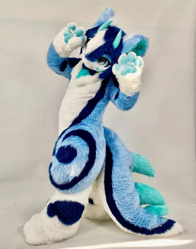 Disfraz de mascota fursuit, husky de peluche con traje de camuflaje, Cosplay, fiesta de cumpleaños de Halloween, rendimiento comercial a gran escala
