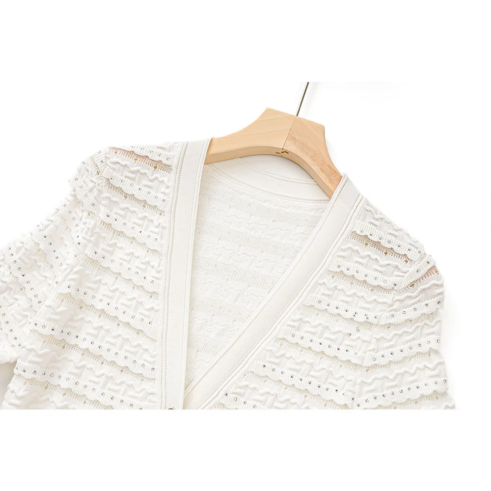 2025 new spring socialite light luxury fashion BlingBling dress knitted skirt