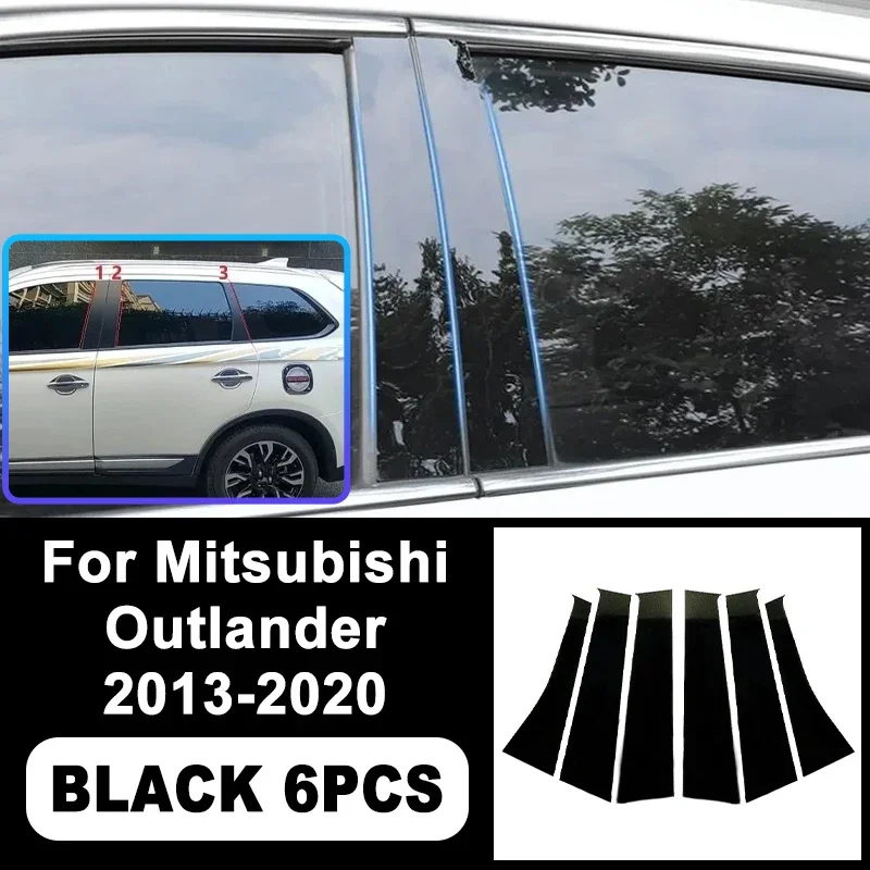 

For Mitsubishi Outlander 2013-2020 B/C Pillar Stickers - PC Window Decorative Trim for Middle Pillar,Car Exterior Accessories