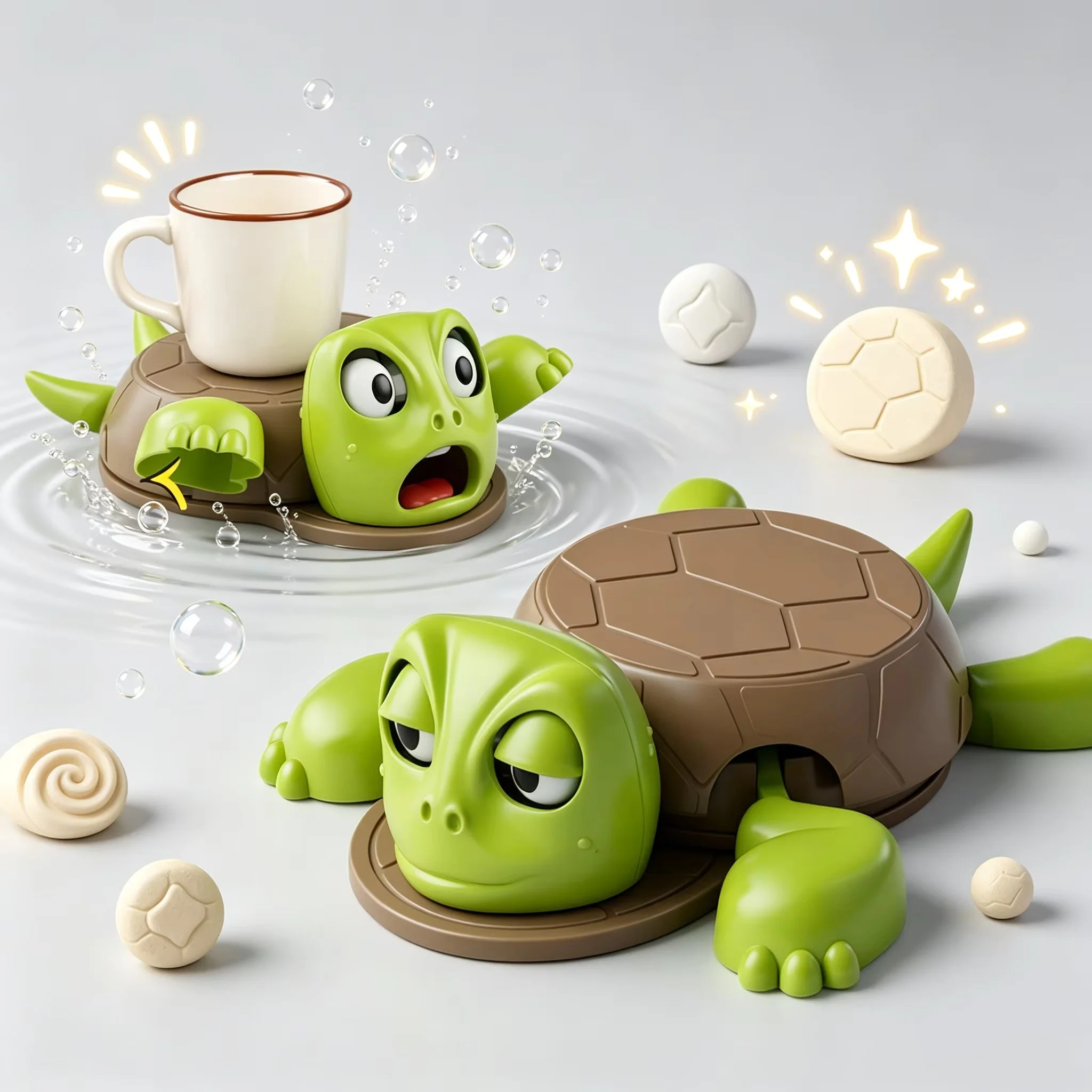 Turtle 3D Coaster Printed Funny Interactive Face Thermal Cup Holder Coffee Wine Creative Kitchen Home Desk Decor Gift For Adults