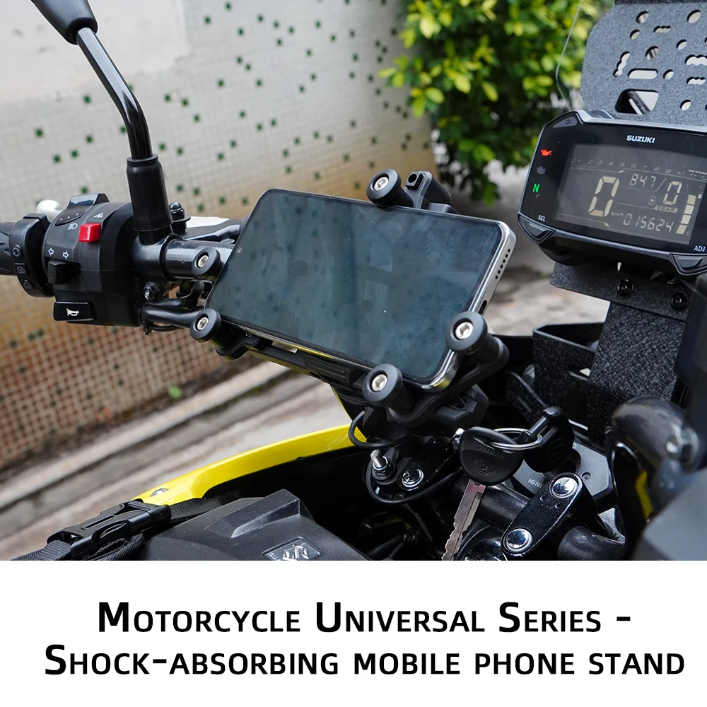 

Motorcycle Phone Mount, shockproof adjustable for Bike Bicycle Scooter ATV Fit 5.4''-7.2'' Cellphone