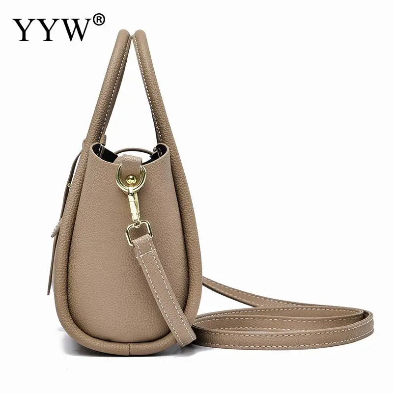 Lychee Pattern PU Leather Tote Handbags Concise Women Large Capacity Top Handle Bags Designer Crossbody Shoulder Messenger Purse