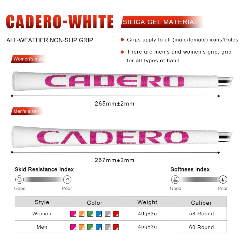 CADERO 2X2 AIR NER 크리스탈 표준 골프채 그립, 미끄럼 방지, 충격 흡수, 6 가지 색상 혼합 옵션, 10 개/세트