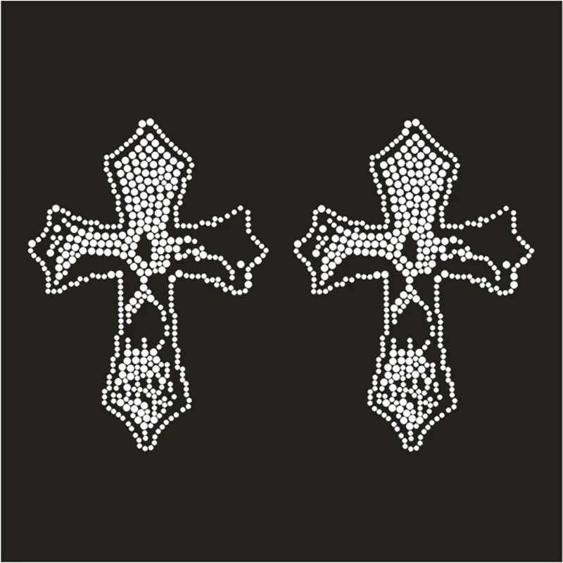 

Rhinestone Iron On Transfers Jean Crystal Applique Cross Patch Custom Strass Hotfix Diamond Stickers Beaded Applique Accessories