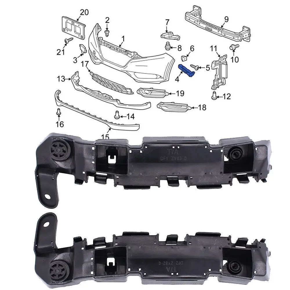 

For 2016-2020 Honda HR-V HRV Front Bumper Retainer Brackets Left & Right Side 71190-T7A-J00 71190-TFT-H00