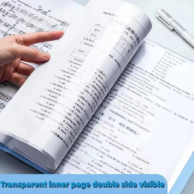 A4 Large Capacity Transparent Folder Paper Storage Multi-layer File Management Clear Book Stationery