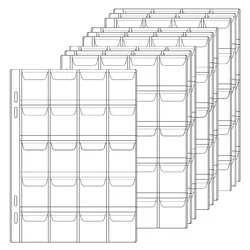 Álbum de fotos para coleccionistas de monedas, páginas interiores reemplazables, transparentes, DIY, 10 unidades por juego