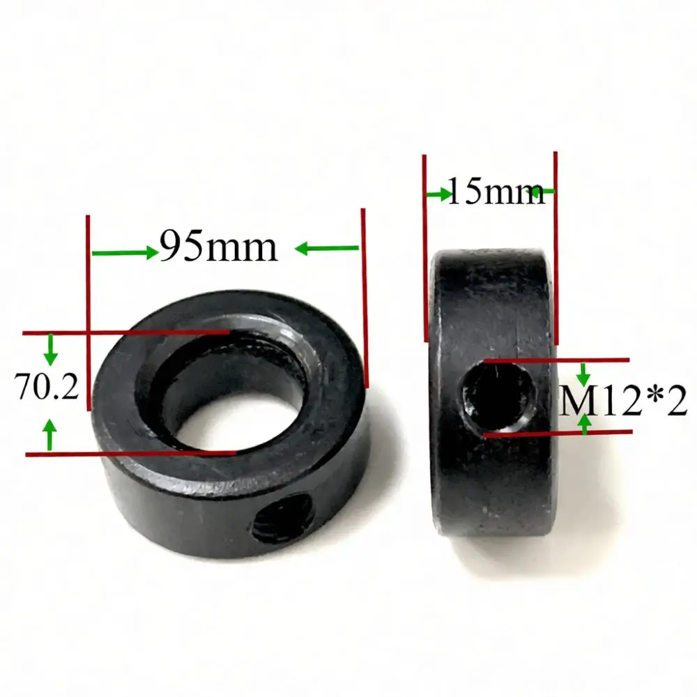 Durable Shaft Locking Collar Blackened Steel Set Screw Retainer Industrial Automation Equipment Part Secure Fixing Ring