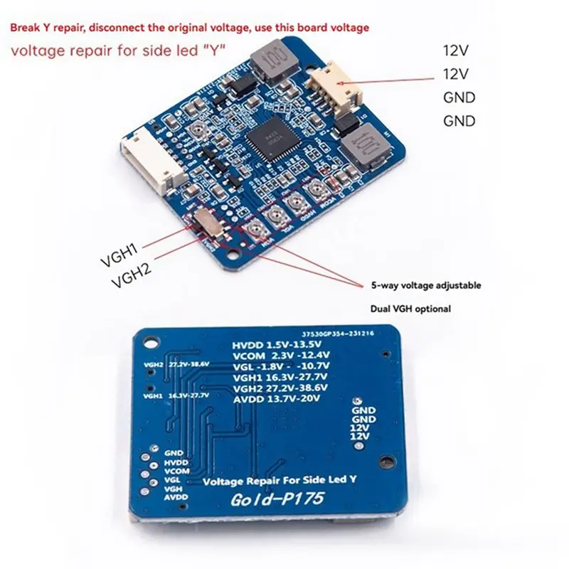 【SURPISE】2X VGH VGL DC Module Repair LCD Panel Broken Y Color Abnormal Horizontal Line LCD Screen Voltage Repair For Side Led Y