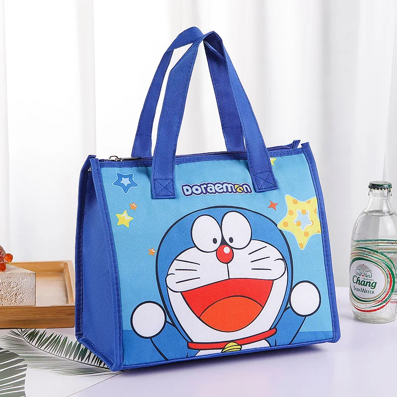 

Doraemon cartoon Lunch Box Bag Canvas Handbag Children's Cute Cartoon Bento Bag Student Boy Girl Tote Bag Lunch Box storage bag