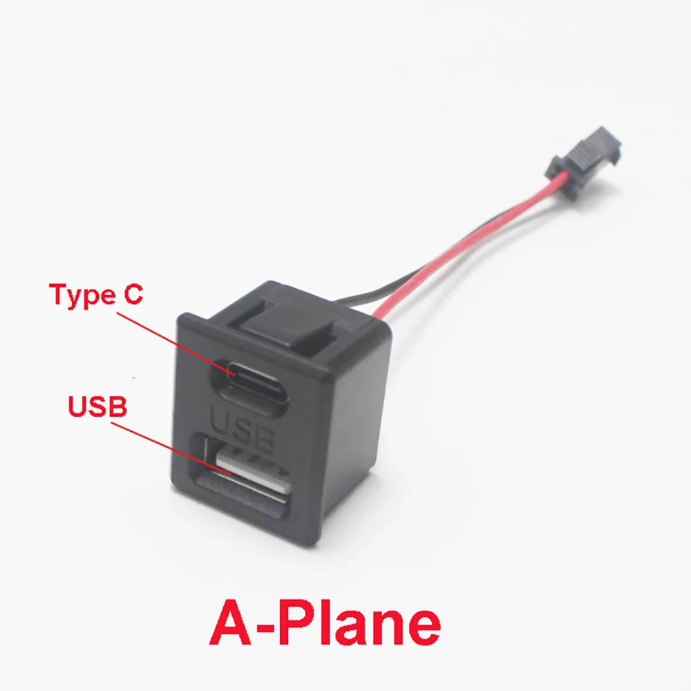 Presa USB femmina a doppio strato presa di tipo c a presa di ricarica per lampada USB femmina presa di alimentazione con connettore per cavo