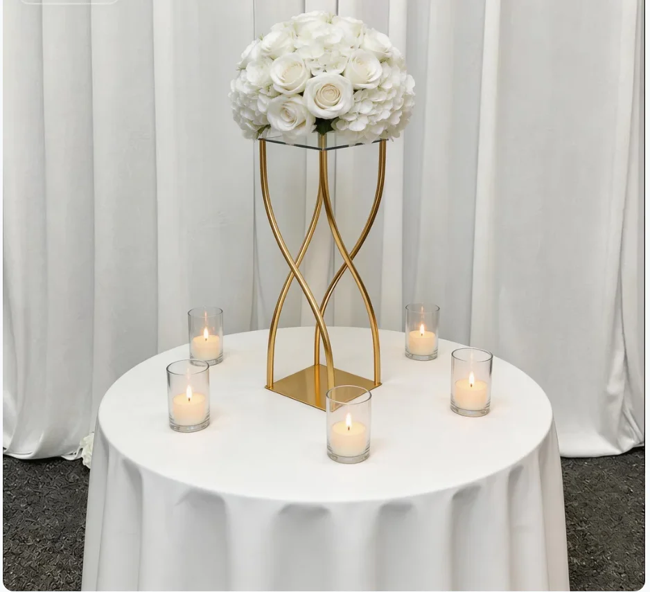 6/10 Stück 35 Zoll Gold Metall Blumenständer Vase, Tischdekoration für Hochzeit, Party, Feiertag, Event, Heimdekoration – Detail 2