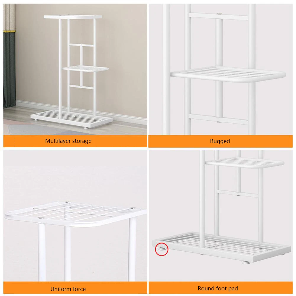 7/8 Tiers Garden Plant Stand, Metal Tiered Shelf Potted Plant Holder Flower Display Rack for Balcony Patio Indoor Outdoor Decor image 5