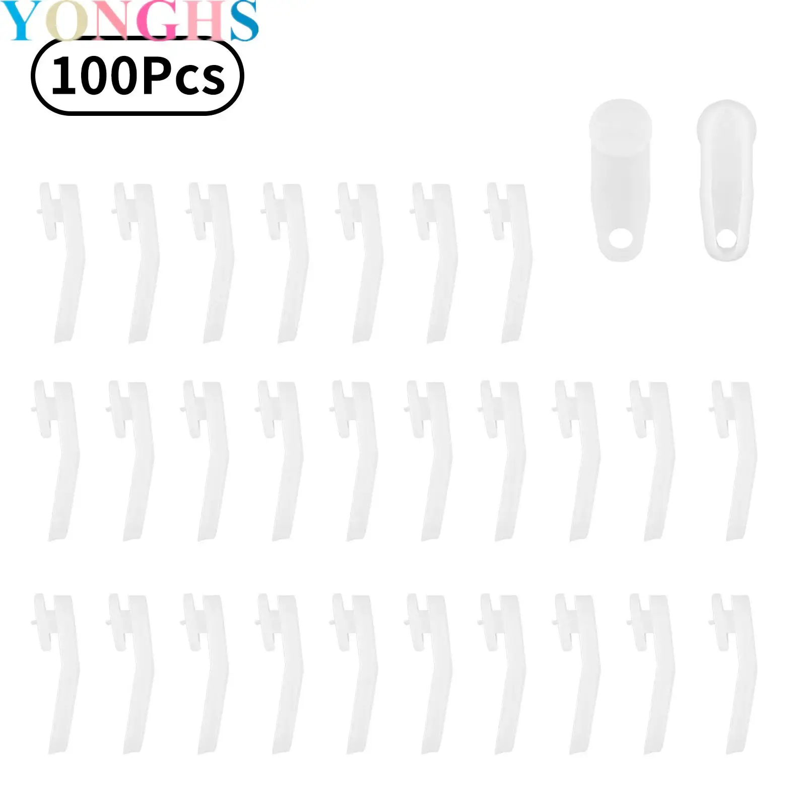 

100 Curtain Track Glider Hooks White Plastic Snap-in Curtain Rail Track Hooks Traverse Rod Slides for Window Door Shower Curtain