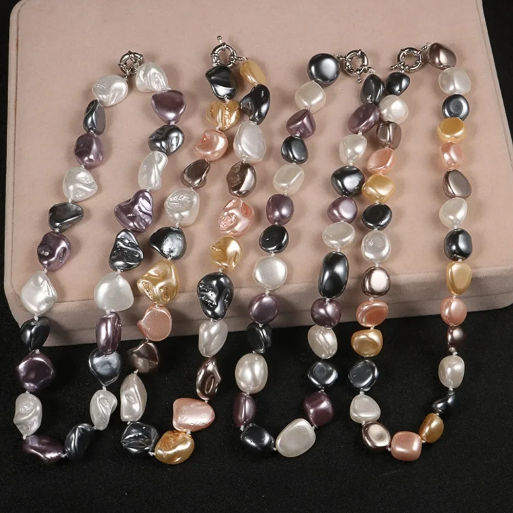 

Charm Baroque Pearl Necklace for Women Irregular Clavicle Chain Sweater Chain Girls Clothing Accessories Bulk Items Wholesale