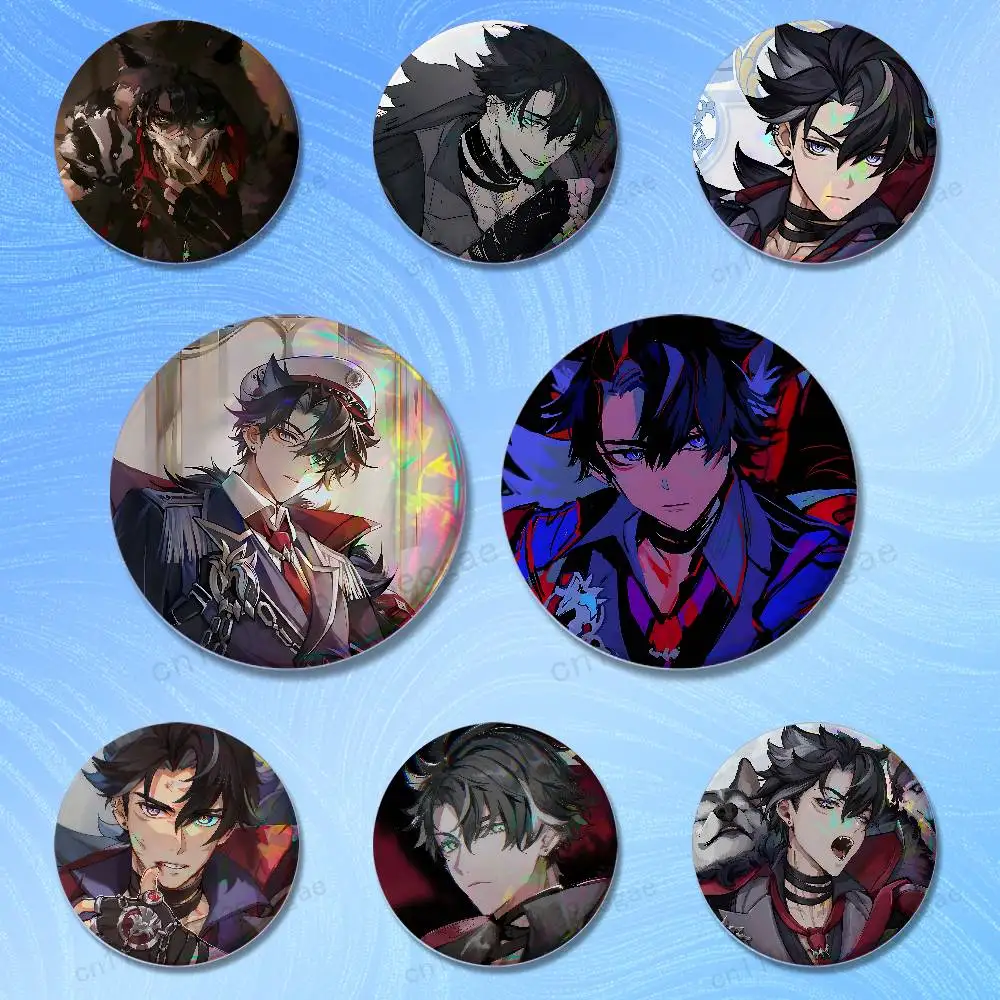 

Genshin Impact W-Wriothesley Badges 25 32 44 58 75 mm Brooch Fashion Jewelry Decor Clothes Hat Accessories Badge Lover Gifts