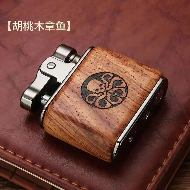 ZORRO Retro Kerosene Lighter Oil Gasoline Wood Metal Lighter Grinding Wheel Brass Core Cigarette Lighter Gadget Collection Gift