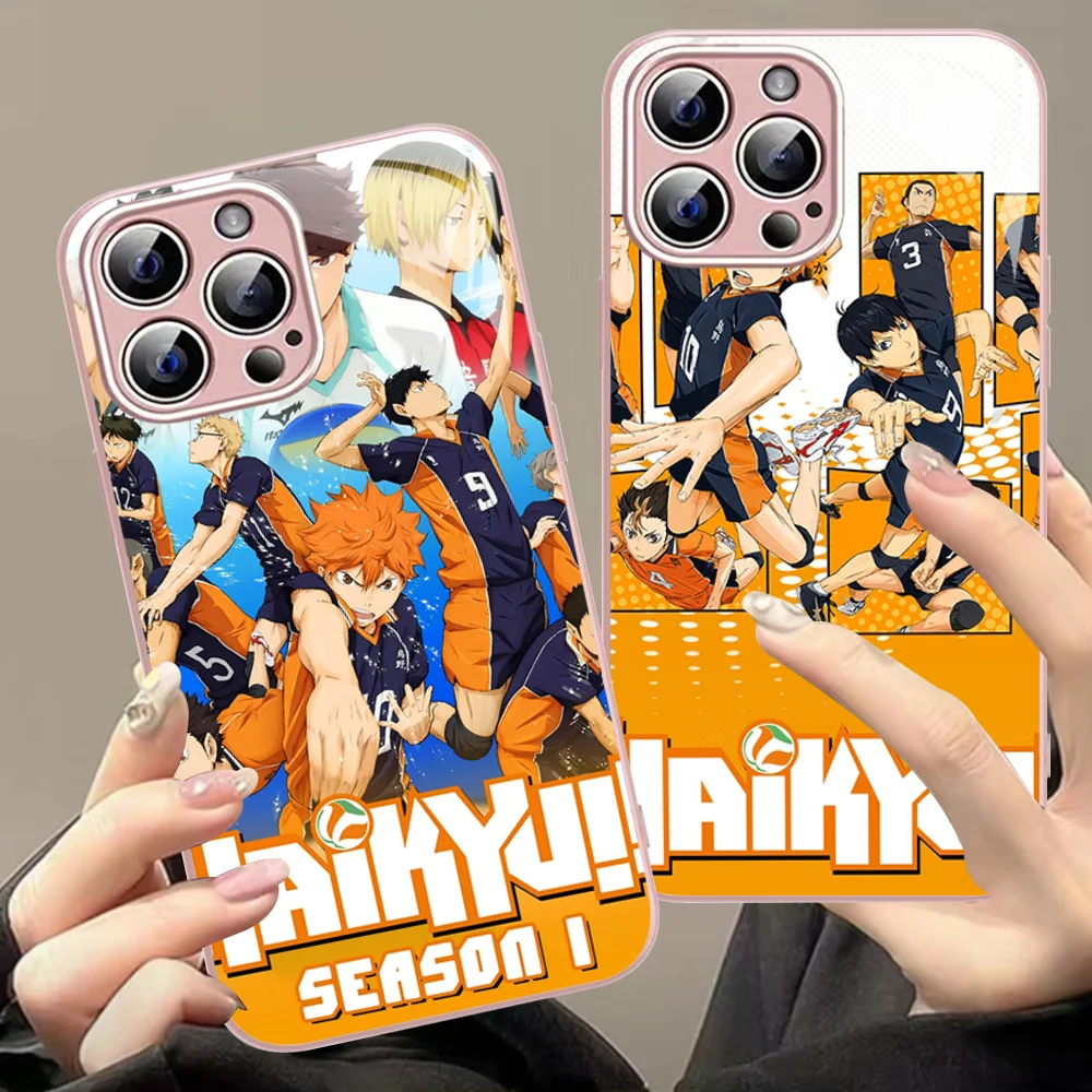 H-Haikyu Phone Case Tempered Glass For iphone 14 13 12 11 Pro Mini XS MAX 14Plus X XS XR Fundas