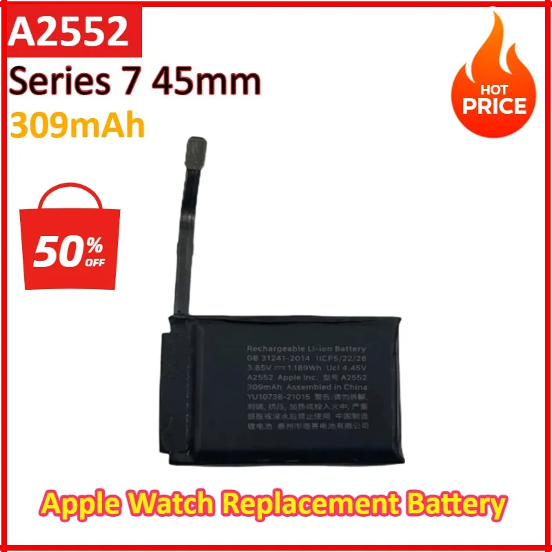 

3.85V 309mAh A2552 For Apple Watch Series 7 45mm Replacement Battery