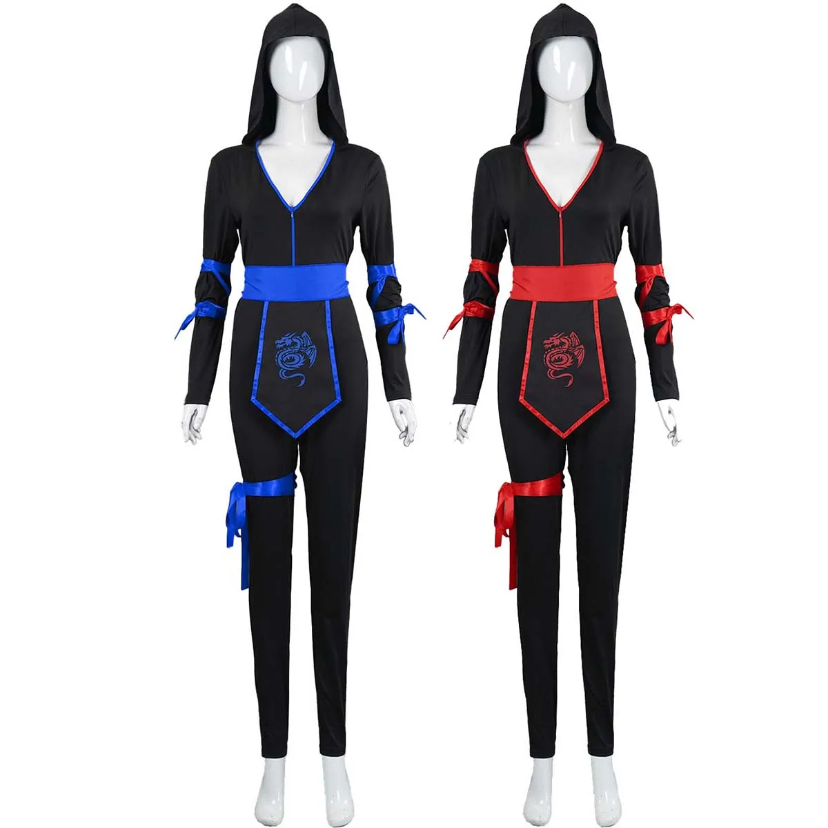 

Halloween Dragon Samurai Women Ninja Jumpsuit Costume