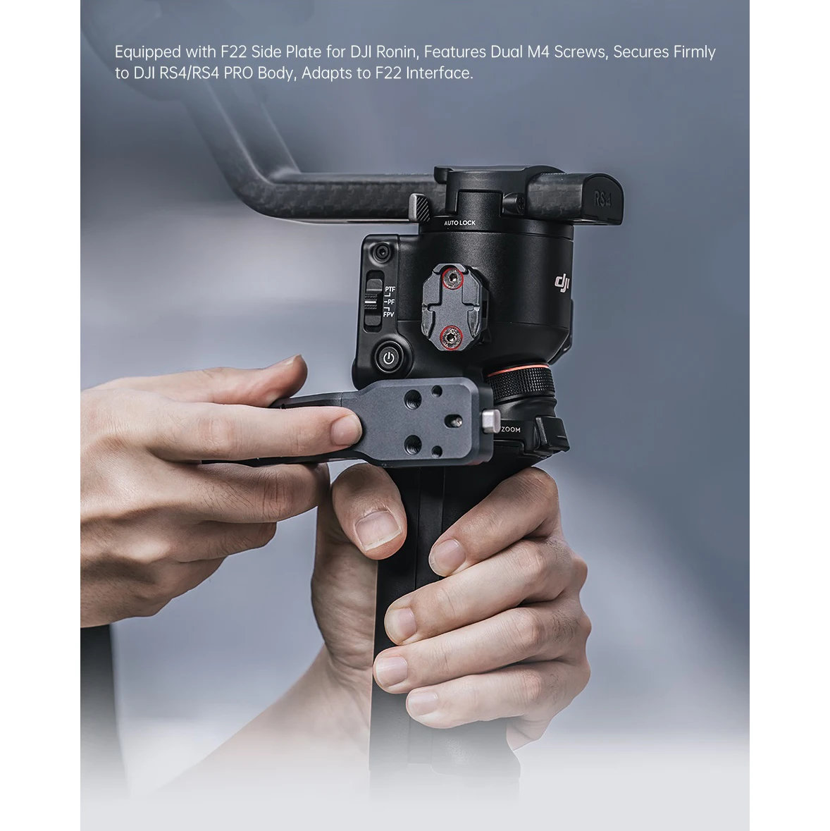 FALCAM F22 Empuñadura de liberación rápida para estabilizador L Interfaz de expansión múltiple para disparo de ángulo bajo para DJI RS4 Pro