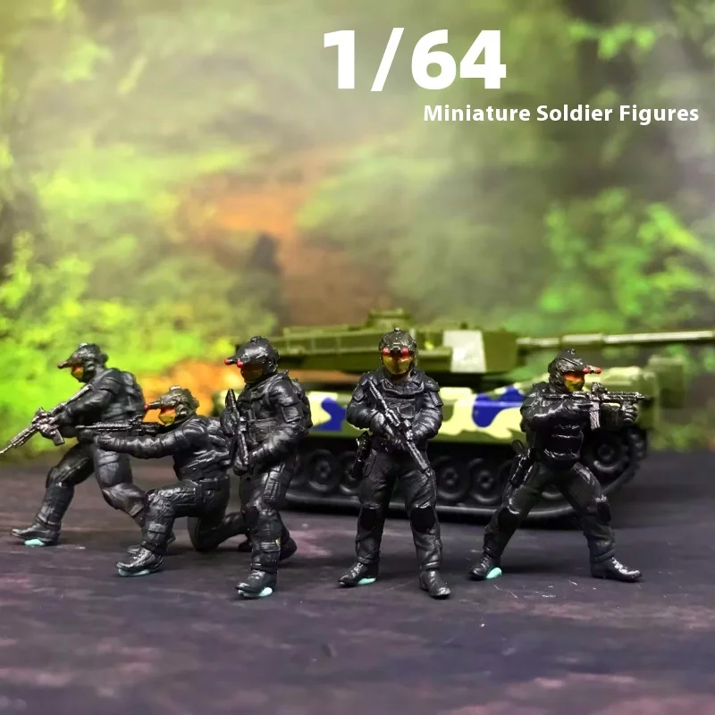 

1/64 Российская штурмовая команда, советский солдат, ручная миниатюрная модель, игрушка спецназа, модель песочного стола, военная модель