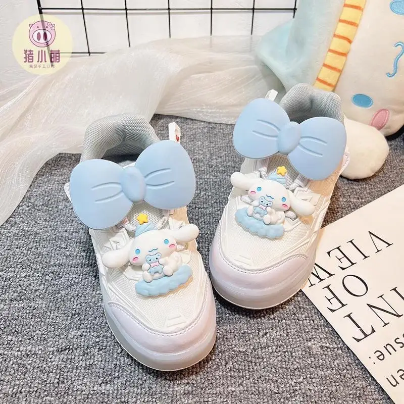 Miniso 2025 Princess Heelys - حذاء دوار لامع أبيض للفتيات، بعجلتين #6