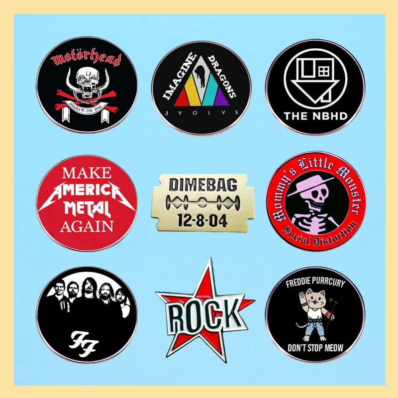 Music Brooch Series  Fashion Element Individuality Metal Badge Clothing Knapsack Decorate Enamel Pin Present Schoolmate Gift