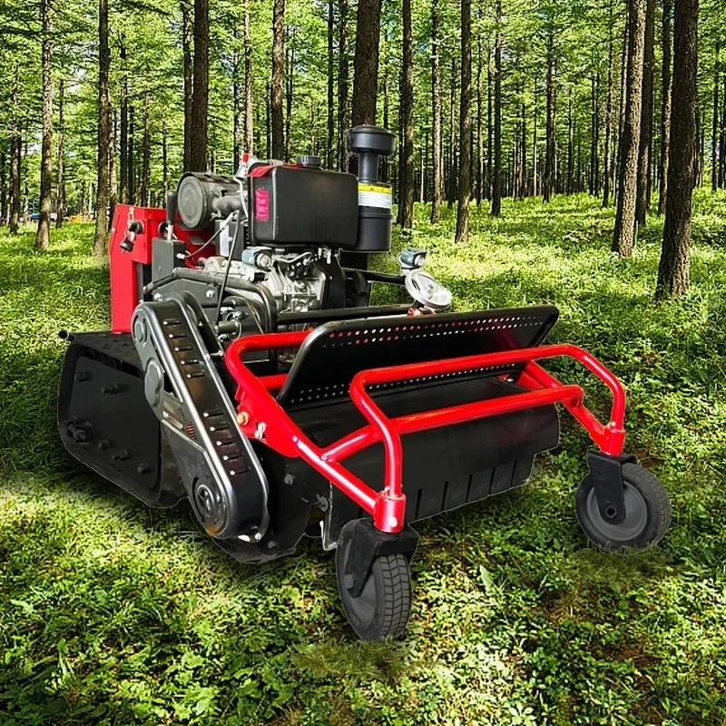 Lawn Mower Robot Garden Weeding Tool Tracked Remote Controlled Lawn Mower Robot For Mowing