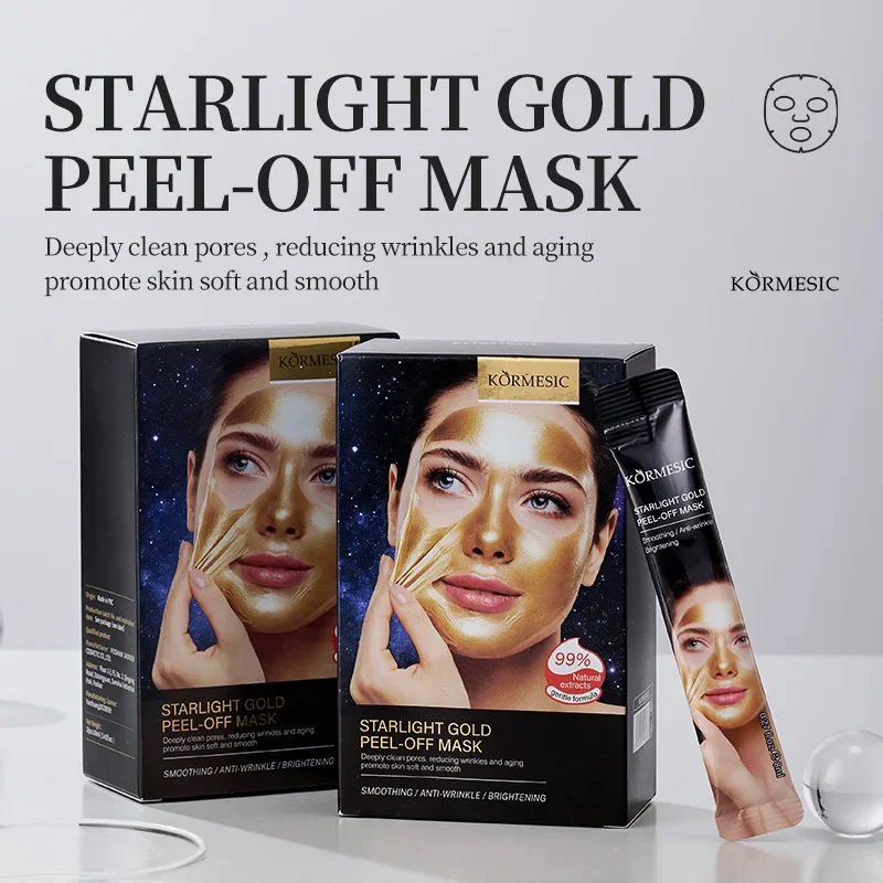Maschera in oro 24k Peel off istantaneo Maschera per la rimozione delle lentiggini Pulizia profonda Idratante Controllo del petrolio Ridurre i pori Prodotti per la cura della pelle del viso